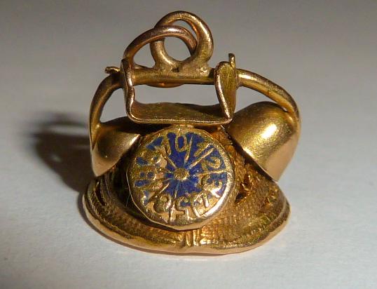 14kt 3D Articulate Rotary Dial Telephone Charm: One of many three dimensional , movable , articulate 14kt Gold charms in this sale. The elaborately done rotary dial telephone with pierced wirework and blue enamel dial is a memory of time gone by...