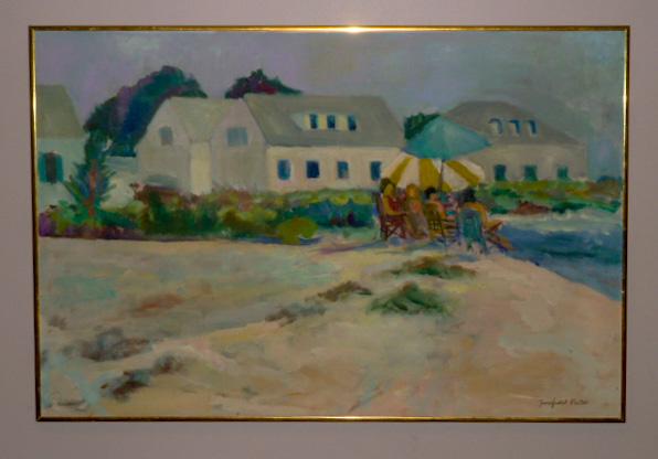 Fairfield Porter (1907-1975) O/C “East Hampton Scene": Oil on canvas measures 36” by 24”. Signed in the lower right . Warm feelings from the beach goers, together with calmness of the beach, takes you to a place that you may never want to leave.... Th