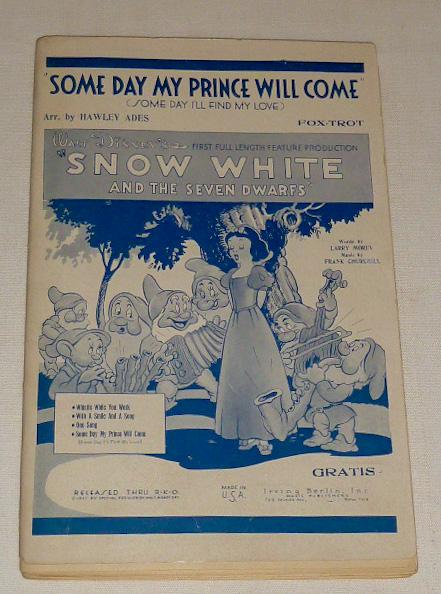 Snow White 1937 Orchestra Broadcast Music Arrangement: Snow White Broadcast Orchestra Music Arrangement for Some Day My Prince Will Come from Walt Disney's Snow White and the Seven Dwarfs' from the Disney Production of Snow White. Cover Image Is of Snow W