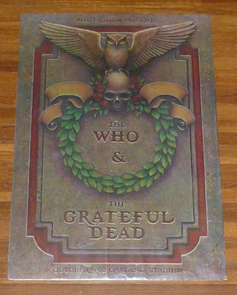 1976 The Who & Grateful Dead Oakland Concert Poster 1st: The Who & The Grateful Dead Original 1976 Oakland Stadium , San Francisco California October 9 – 10 1976 . Music Concert Poster . This Poster Is A First Printing and is Marked Billy Graham / Tea