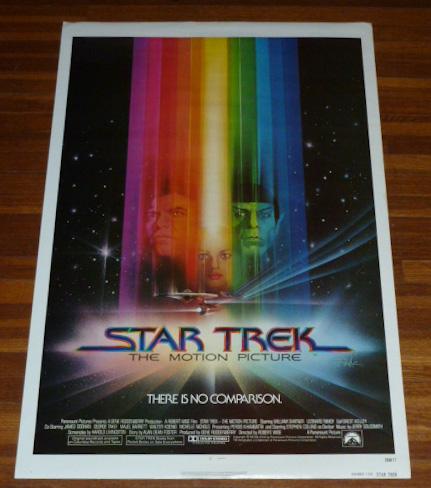 Star Trek Movie Theater Poster Advance 1st Sheet 1979: Star Trek The Motion Picture , There Is No Comparison. Poster Dates To Opening Of The Movie 1979. Poster Art By Bob Peak . NSS# 790177 . Lithograph made in USA. The vintage Star Trek poster measures 2