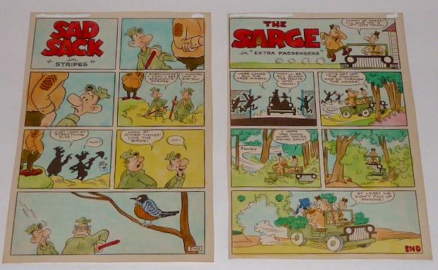 The Sarge and Sad Sack Comic Proof Page Harvey Comics: The Sarge and Sad Sack Original Harvey Comic Color Proof pages Each page measures 10” by 7 “ . Title “The In Extra Passengers “. Sad Sack page Titled Sad Sack In “ Stripe