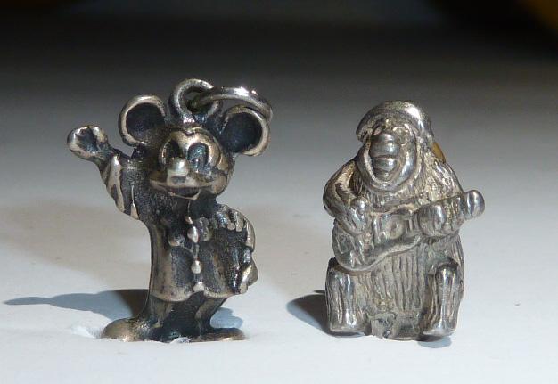 Walt Disney Sterling 3D Charms Mickey & Big Al: Vintage sterling silver Disney Mickey Mouse and Disneyland's Big Al from Country Bear Jamboree bracelet charms . There are other Disney sterling charms in this saleâ€¦. As found estate condition .