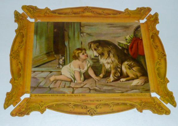 1905 Boston Globe Advertising Ephemera Unused: Original antique advertising art supplement for the Boston Globe newspaper. This piece is in pristine condition and definitely worthy of framing . Piece is large , measuring 11 ½ “ by 10 &#