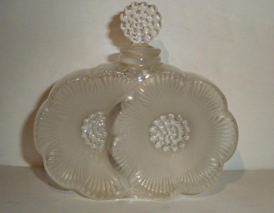 Vintage Two Flowers Perfume Bottle signed Lalique (1 of 5)