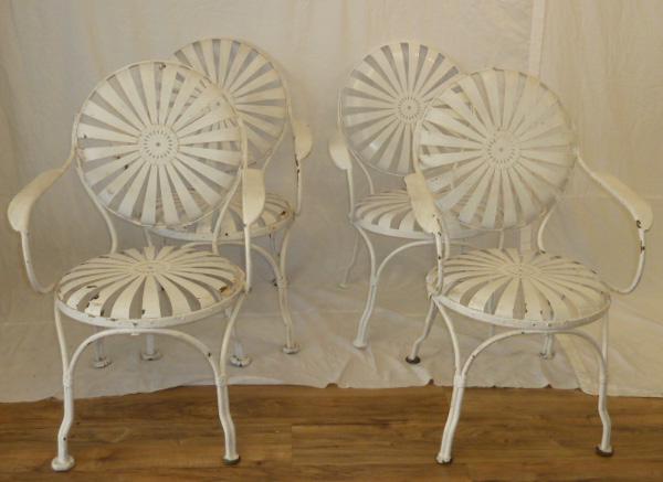 4 Francois Carre Sunburst Garden Armchairs (1 of 8)