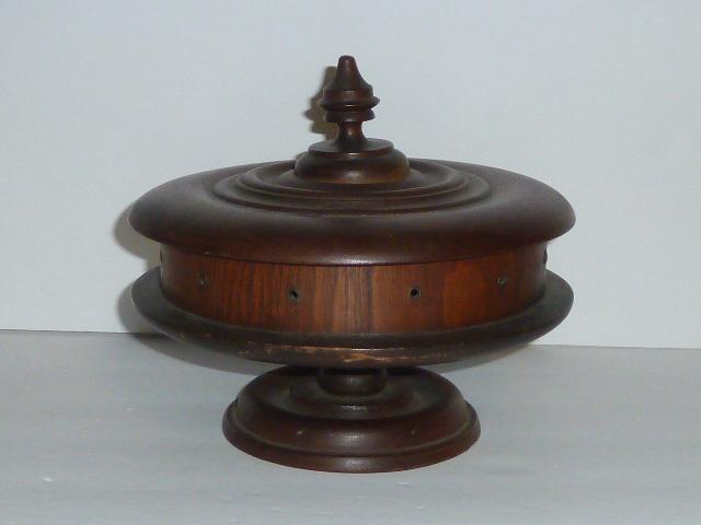 Antique Victorian Walnut Sewing Thread Caddy 1887 (1 of 6)