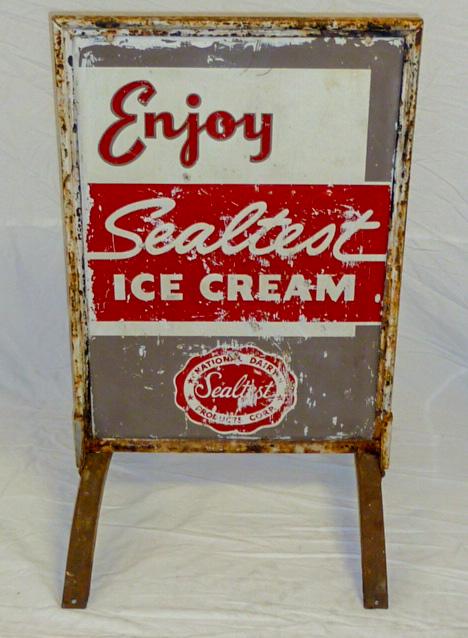Enjoy Sealtest Ice Cream Double Sided Sidewalk Sign 50s (1 of 5)