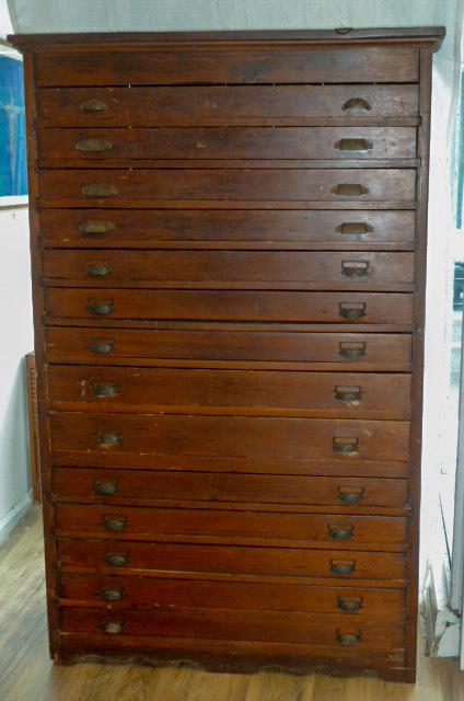 19th C. American 14 Drawer File Cabinet (1 of 7)