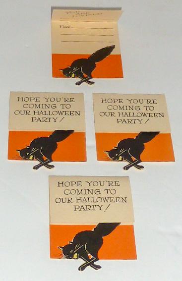 4 Early Halloween Party Invitation Card Set with (1 of 3)