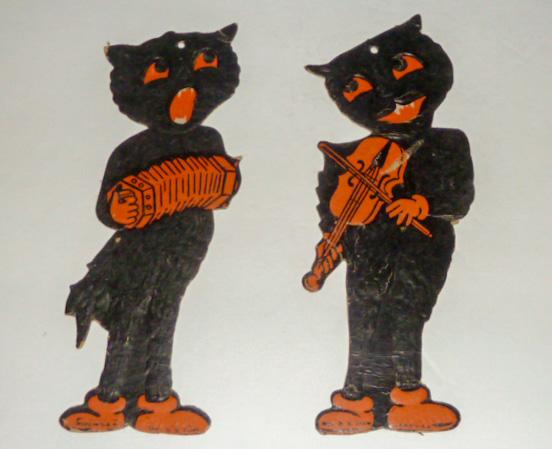 Luhrs 1930's Die Cut Musical Halloween Cats (1 of 6)