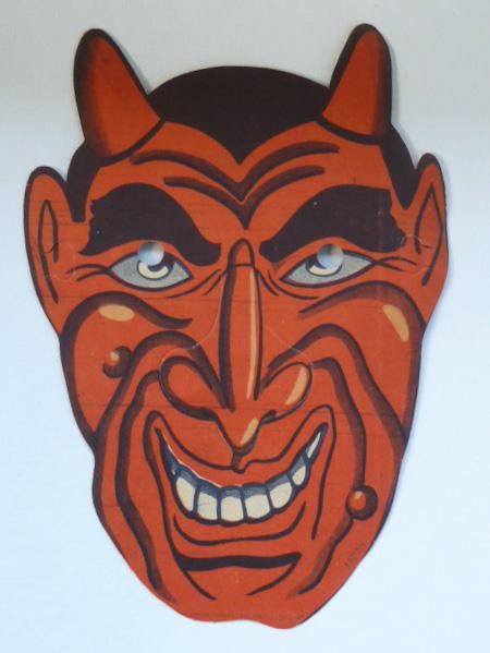 Early Devil Halloween Mask 1940's (1 of 2)