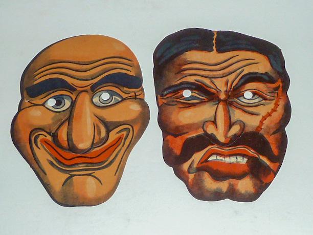Vintage Halloween Scary Premium Masks Set of Two 1940's (1 of 2)