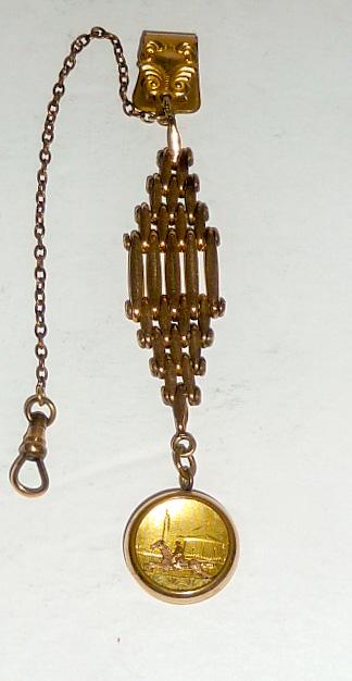 19th C. Gentleman's Pocket Watch FOB Steeplechase Charm (1 of 7)
