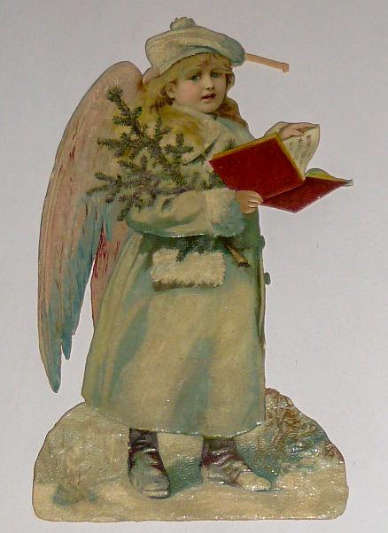 Victorian L&B Die Cut embossed Christmas / Snow Angels (1 of 3)