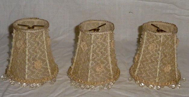 Three Matching Glass Bead Diminutive Light Shades 1920 (1 of 4)