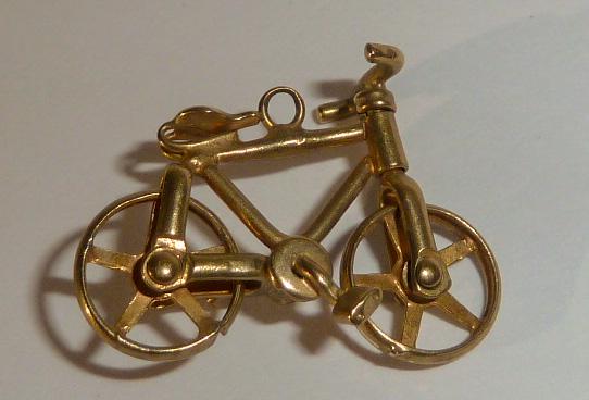 14kt 3D Movable Articulate Bicycle Charm (1 of 4)