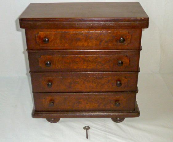 Victorian Miniature Walnut Sewing Cabinet W.H. Grove (1 of 6)