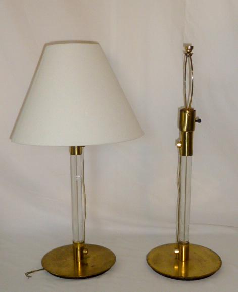 MCM Pair Hansen Table Lamps Brass & Glass Rod Metalarte (1 of 3)