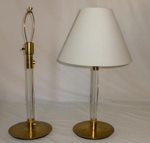 MCM Pair Hansen Table Lamps Brass & Glass Rod Metalarte (1 of 3)