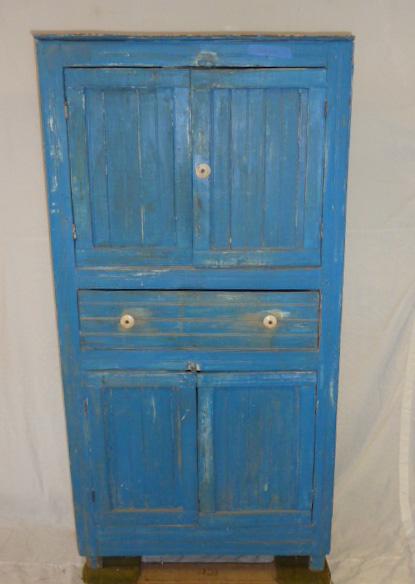 American Primitive Cupboard Old Blue (1 of 4)