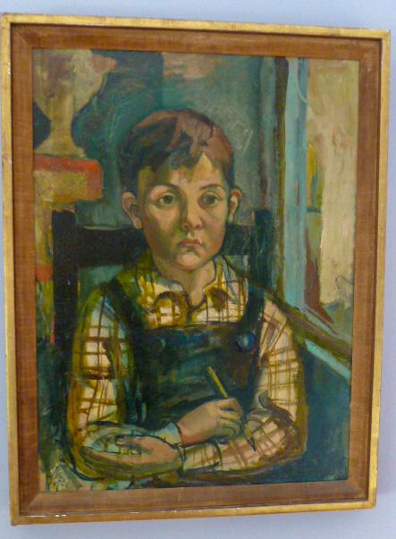 Portrait of Boy Wearing Overalls (1 of 3)