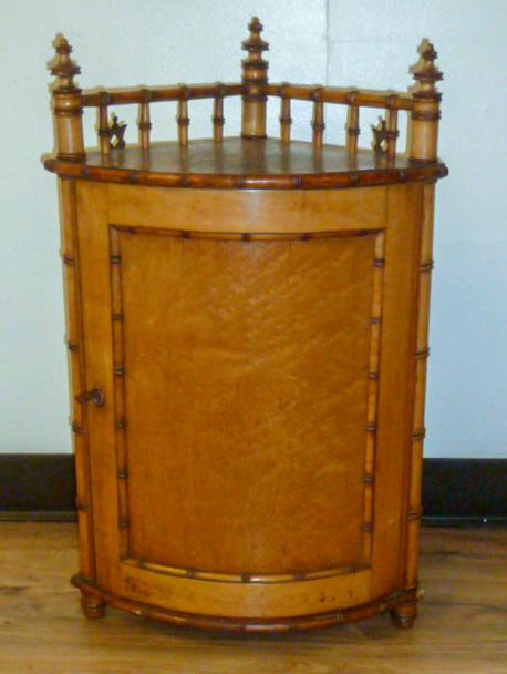 Antique Bamboo Hanging Corner Cabinet (1 of 4)
