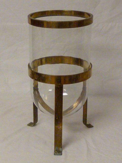 MCM 1978 Chapman Brass and Glass Oversized Floor Vase (1 of 4)