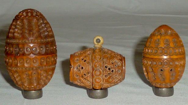 Carved Victorian Pomanders Stanhope Lot of Three (1 of 7)