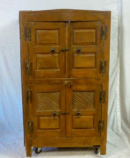 Antique Oriental 4 Door Cabinet Orig. Hardware (1 of 8)