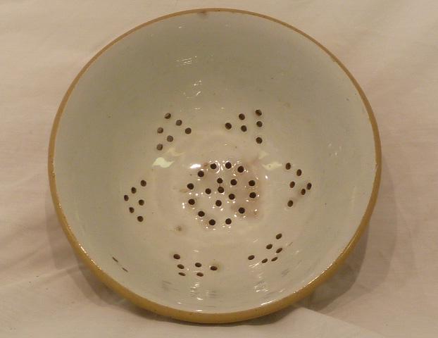 Antique 19th C. Star Pattern Yellow Ware Colander (1 of 4)