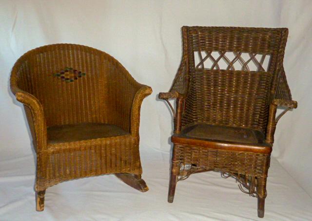 Heywood Wakefield Child's Chair & Child's Wicker Rocker (1 of 9)