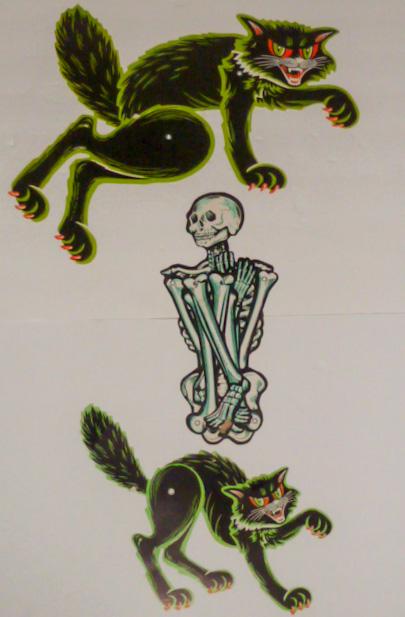 Vintage Skeleton by Beistle Plus Two Scary Cats (1 of 5)