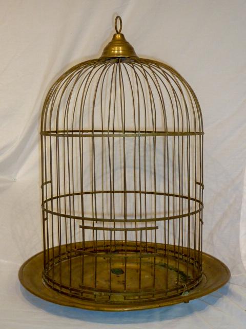 Antique Brass Bird Cage - Footed Base Patent Date (1 of 5)