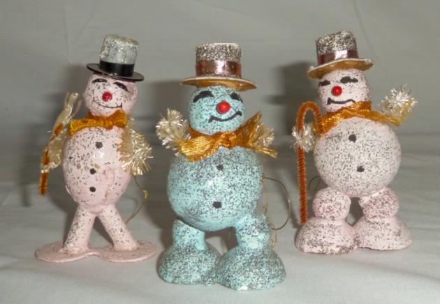 Three Vintage Christmas 1950's Snowmen. (1 of 3)