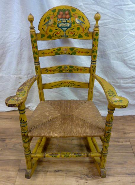 19th C. Paint-Decorated Pennsylvania Rocker (1 of 7)