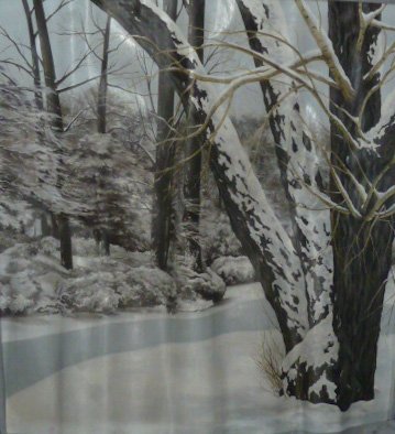 Kenneth's Artist Painted Mural From Waldolf Astoria Salon: Magnificent winter scene with delicate colors. You get the feeling you can walk right into this winter wonderland.Cost in 1992 was $15,000.00 for the four landscape murals. Comes with photo showing mu