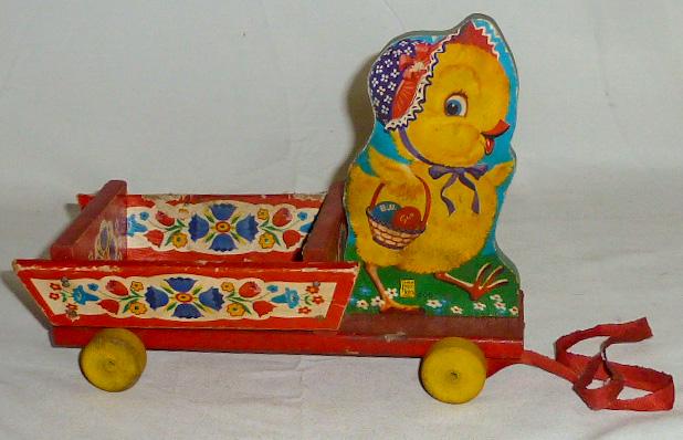 1954 Fisher Price Chick Cart Easter Pull Toy #400 (1 of 4)