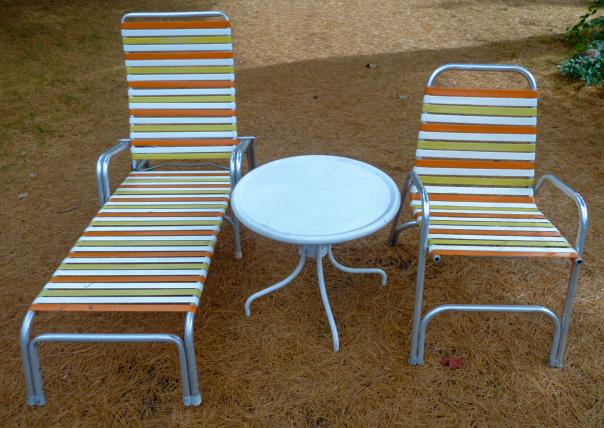 MCM Outdoor Chaise Lounge, Chair & Table by Telescope (1 of 3)