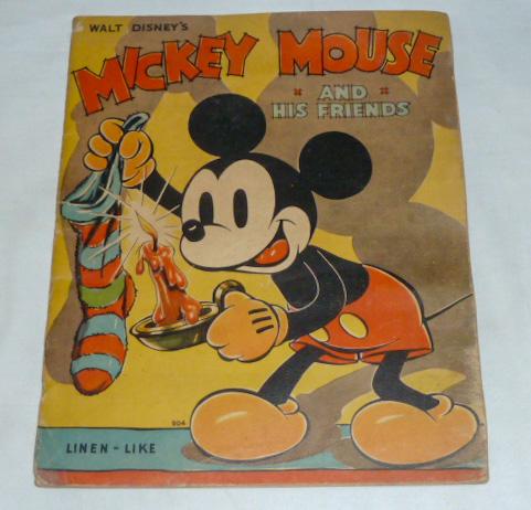 1936 W. Disney's Mickey Mouse & His Friends Linen-Like (1 of 10)