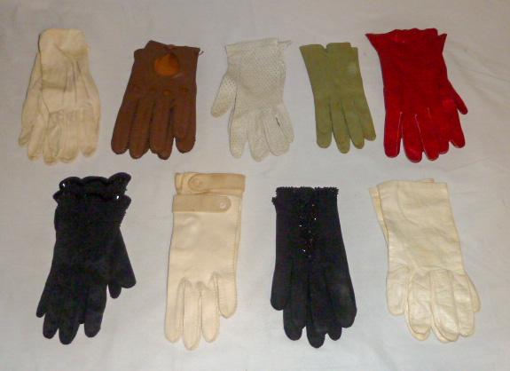 9 Pairs Vintage Woman's Gloves 1920's - 1980's (1 of 10)