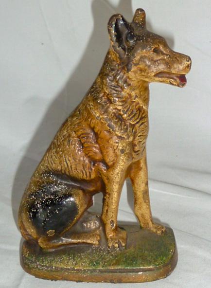 German Shepard Cast Iron Painted Doorstop (1 of 3)