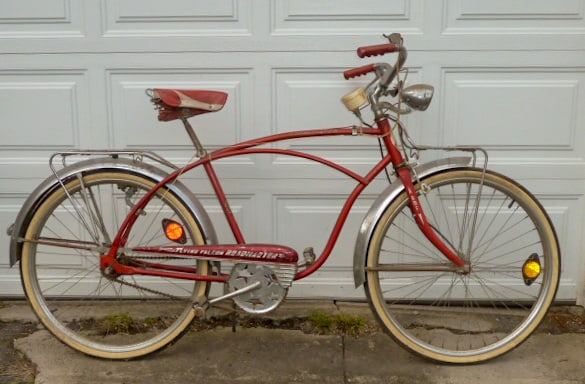 1950's Flying Falcon 3 Speed Roadmaster Men's 26" Bicycle - Star Sprocket: Post-war 1954 - 1955 rare Roadmaster Flying-Falcon 3 speed bicycle, candy red paint, chrome fenders, six star sprocket, every boys dream bikeâ€¦ Overall, the bike shows it was lovingly cared forâ