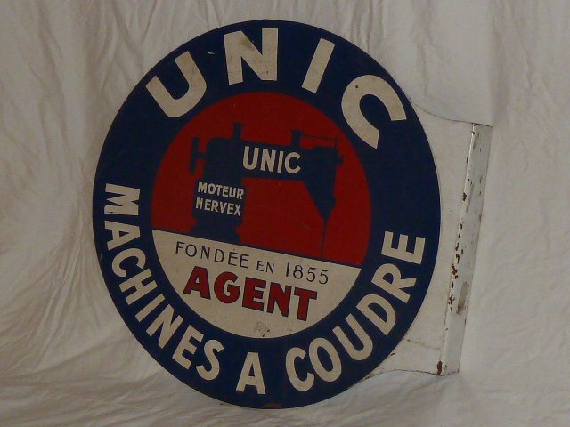 DOUBLE SIDED PORCELAIN SEWING MACHINE SIGN (1 of 2)