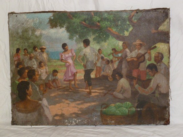 FILIPINO ART- FESTIVE DANCE S/LOPEZ 1952 (1 of 5)