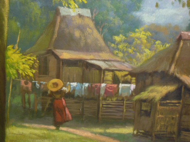 CIRCA 1920'S PAINTING - WASH DAY - FILIPINO ART (1 of 7)