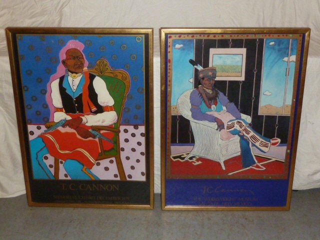 PAIR T.C.CANNON MUSEUM POSTERS GALLERY FRAMED (1 of 8)
