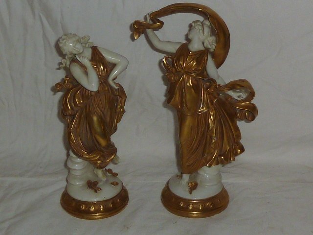 PAIR 19TH C. NYMPHENBURG PORCELAIN FIGURES (1 of 8)