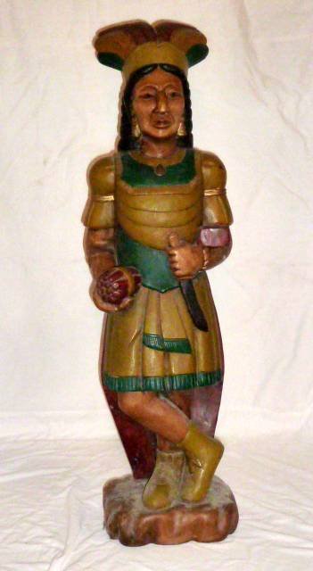 VINTAGE CARVED WOODEN CIGAR STORE INDIAN (1 of 5)