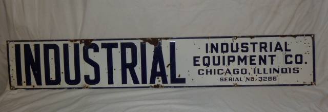 INDUSTRIAL EQUIPMENT CO. PORCELAIN SIGN (1 of 5)